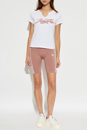 adidas Short Leggings With Logo, Womens, Pink