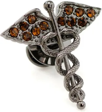 Cufflinks Inc. Caduceus Lapel Pin in Black at Nordstrom