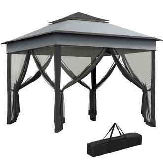 OUTSUNNY Carpa plegable 326x326x272 cm gris