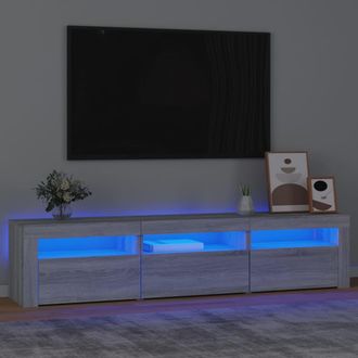 vidaXL Mobile Porta Tv Con Luci Led Grigio Sonoma 180x35x40 Cm - Vidaxl