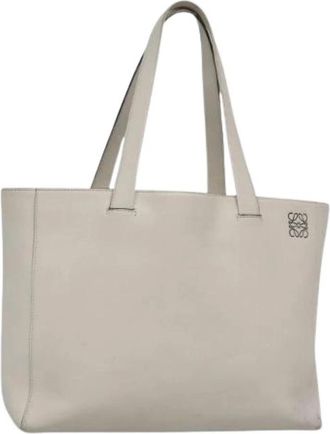 Loewe Pre-owned Tote Bag - Dames - Vintage Shopper - Wit - ONE Size - Leer - Vintage