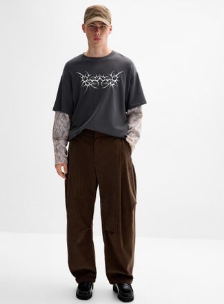 Djab Mens Corduroy barrel pant Very loose barrel cut Imported from Seoul