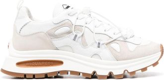 Dsquared2 panelled low-top sneakers - men - Calf Leather/Calf Leather/Rubber/Fabric/Fabric - 44 - White