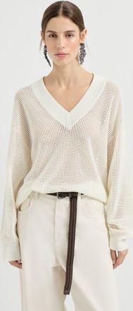 Brunello Cucinelli Cashmere net sweater in Panama at Nordstrom, Size Xx-Large Eu