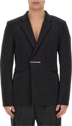 Givenchy Klassieke Zwarte Blazer met Metalen Accent - Heren - Blazers - Zwart - L - Jassen