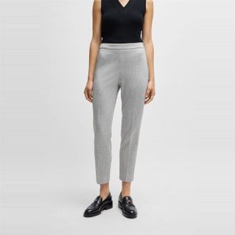 HUGO BOSS Womens Tilunara Solid Patterned Slim Chinos in Open Miscellans - Multicolour - Size 12 UK