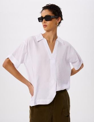 Whistles Sasha Relaxed Shirt in White at Nordstrom, Size 10