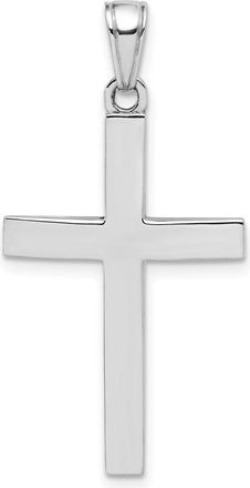 Diamond2Deal 14K Gold Polished Beveled Cross Charm