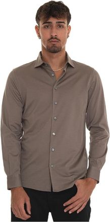 Gran Sasso Gestructureerde Polo Shirt met Franse hals - Heren - Casual Overhemden - Beige - 4XL - Katoen - Overhemden