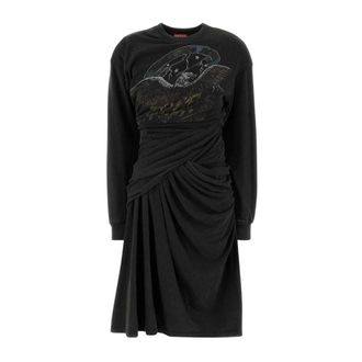 Diesel D-Nency Sweatshirt Jurk - Dames - Korte kleedjes - Zwart - XS - Katoen - Kleedjes