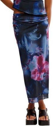 Free People Sunset Print Mesh Maxi Skirt in Night Combo-Boardwal at Nordstrom Rack, Size X-Small