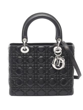Dior 2010-2025 Small Lambskin Cannage Lady Dior satchel - women - Calf Leather - One Size - Black