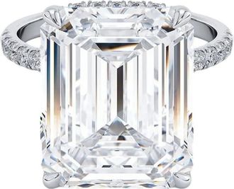 Tilla 14K white gold diamond accented ring - women - 14kt White Gold/Lab Grown Diamond - 7 - Silver