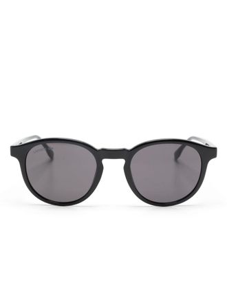Lacoste Occhiali da sole tondi con logo inciso - Nero