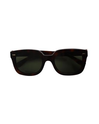 Gucci Gucci 0912S Rechthoekige Schildpad Motief Zonnebril in Bruin Plastic