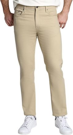 J.A.C.H.S. Straight Leg Stretch Twill 5-Pocket Pants in Khaki at Nordstrom Rack, Size 40