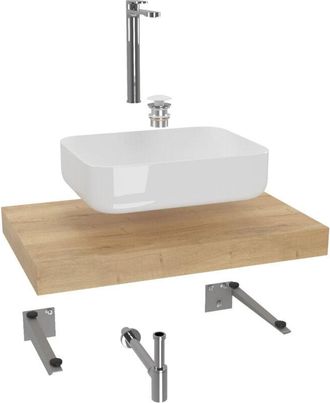 Puma Naturel Conjunto De Ba&ntilde;o Sat Con Dolce 80x8x50 Cm, Roble Halifax Ksetdo5