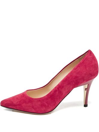 Fendi 85 mm su&egrave;de pumps met hak - Roze