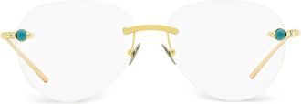POMELLATO oval-shape glasses - Gold