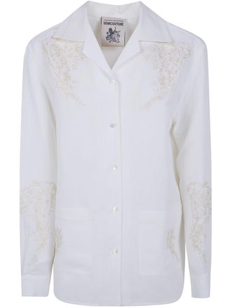 Semicouture Embroidered Linen Pijama Jacket