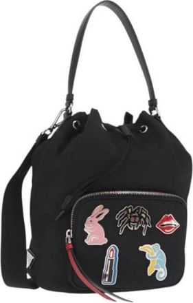 Prada Pre-owned Bucket Bags, female, Black, Size: ONE SIZE Pre-owned Nylon Bucket Bag