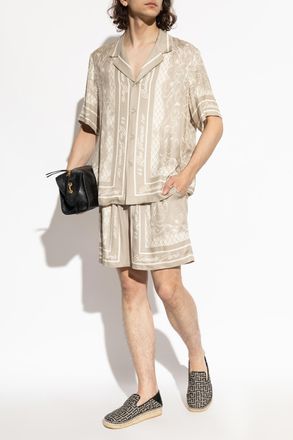 Balmain Printed Shirt, Mens, Beige
