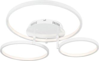 QAZQA Modern Ceiling Lamp White Incl. led and Dimmer - Rondas