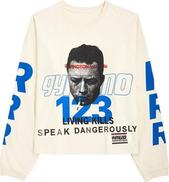 RRR123 Speak Dangerously Printed Cotton top - Off White - 2 (L)