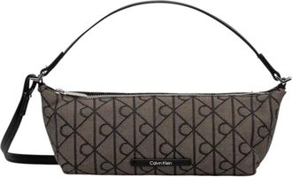 Calvin Klein Borsa a spalla Emblem in jacquard - - Bags - Donna - Beige - ONE SIZE