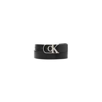 Calvin Klein Belts, male, Black, Size: 115 CM Full Grain Leather Logo Belt