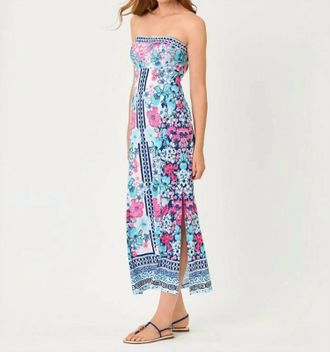 Lilly Pulitzer Noa Strapless Maxi Dress In Starlight Navy In All Her Glory