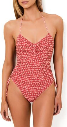 Solid & Striped Adina Ruched Side One-Piece Swimsuit in Shell Print at Nordstrom, Size X-Small