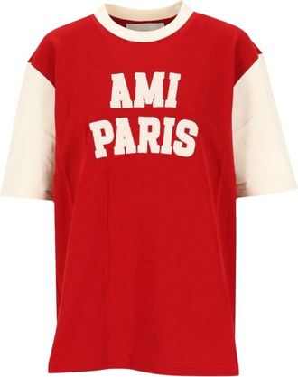 Ami Camiseta con aplique de logo - Tops - Hombre - Rojo - XS