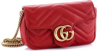 Gucci Gg Marmont Flap Bag Matelass&eacute; Leather Super Mini (Authentic Pre-Loved)