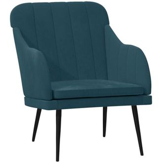 vidaXL Poltrona Blu 63x76x80 cm Velluto - Vidaxl