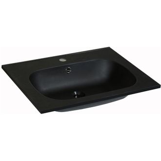 Vente-Unique Lavabo da incasso in Resina effetto pietra Nero L60 x l46 cm - OKIWA
