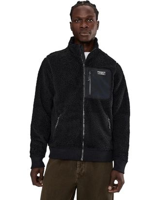 L.L.Bean L. L.Bean Sherpa Jacket Mens Black Fleece Long Sleeve Full Zip GBO3965