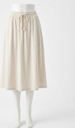 Spanx Luxe Drape Midi Skirt In Linen