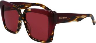 Ferragamo SF1060SN 215 Triped Brown/Purple/Mauve