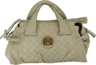 Gucci Gg Canvas Beige Canvas Handbag (Pre-Owned)