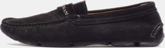 Giorgio Armani Black Suede Slip On Loafers