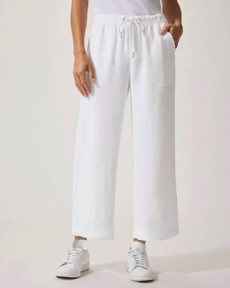 Splendid Womens Angie Crop Wide Leg Pant In White