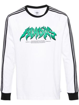 adidas T-shirt con dettaglio a 3 righe - Bianco