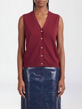 Max Mara S Max Mara V-Neck Knit Vest with Button Closure