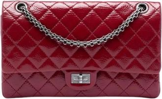 Chanel Pre-owned Leather chanel-bags - Dames - Vintage Schoudertas - Rood - ONE Size - Vintage