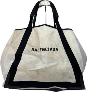 Balenciaga Pre-owned Vintage Tote Bag - Dames - Vintage Shopper - Wit - ONE Size - Leer - Vintage