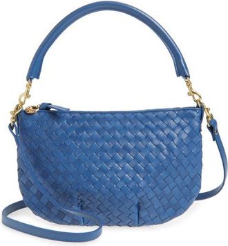 Clare Vivier Medium Petit Moyen Woven Leather Messenger Bag in French Blue at Nordstrom