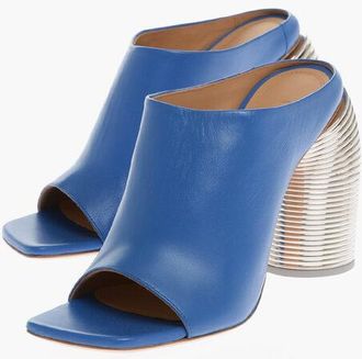 Off-white Leather Open-Toe Mules With 11 cm Statement Heel size 37