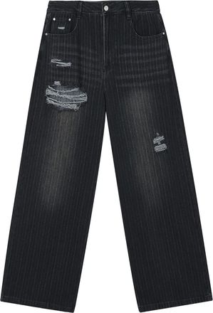 Tout à Coup Jeans gessati - Nero