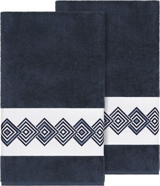 Linum Home Textiles 100% Turkish Cotton Noah 2Pc Embellished Bath Towel Set